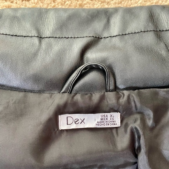 Dex Faux Leather Black Mini Puffer Jacket NWOT - Picture 9 of 11